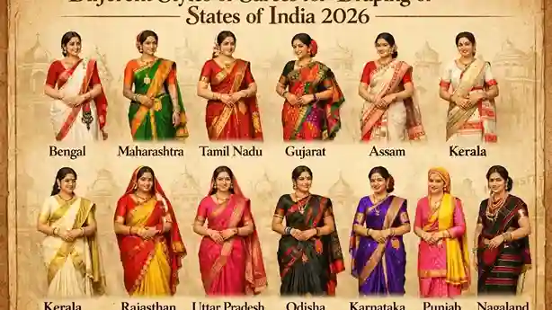 Different styles of sarees for draping of states of india 2026