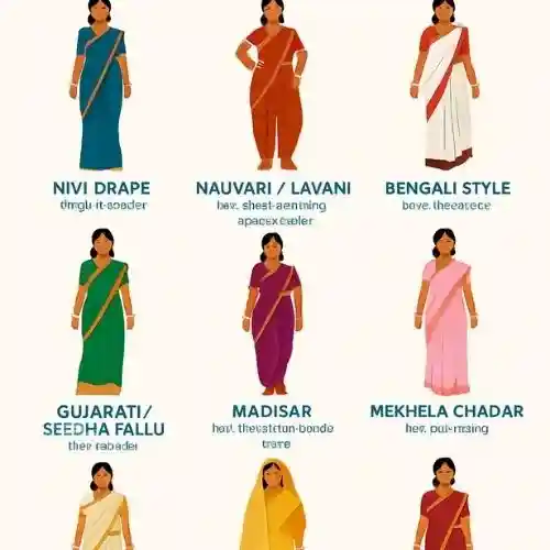 Different types of traditional saree draping styles in india 2026