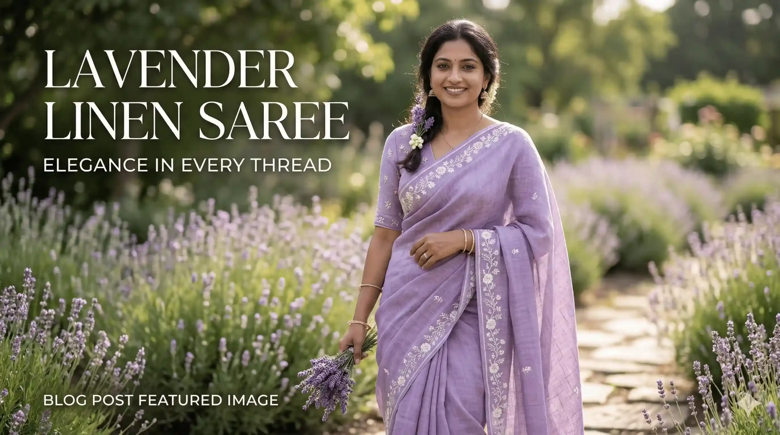 Lavender linen saree collection — lightweight, stylish & breathable