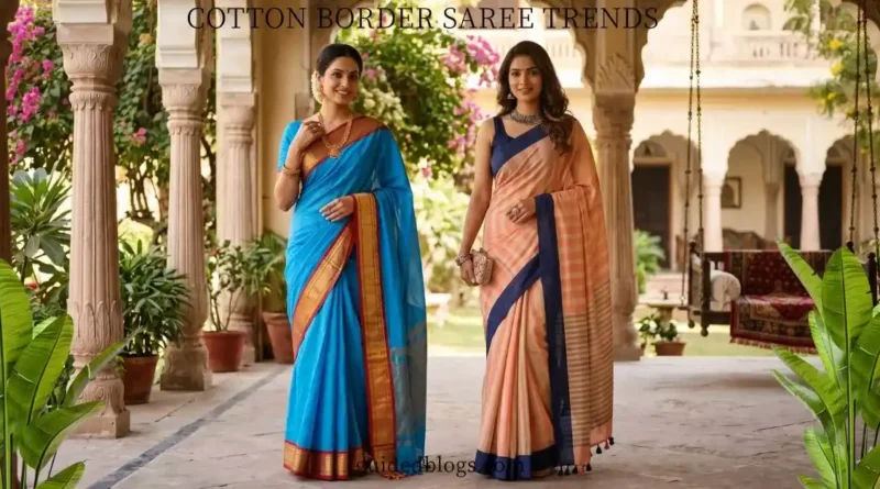 Cotton Border Saree Trends: Classic & Contemporary Styles 1 Cotton border saree