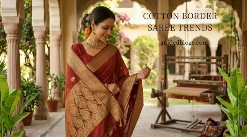 Cotton saree with zari border